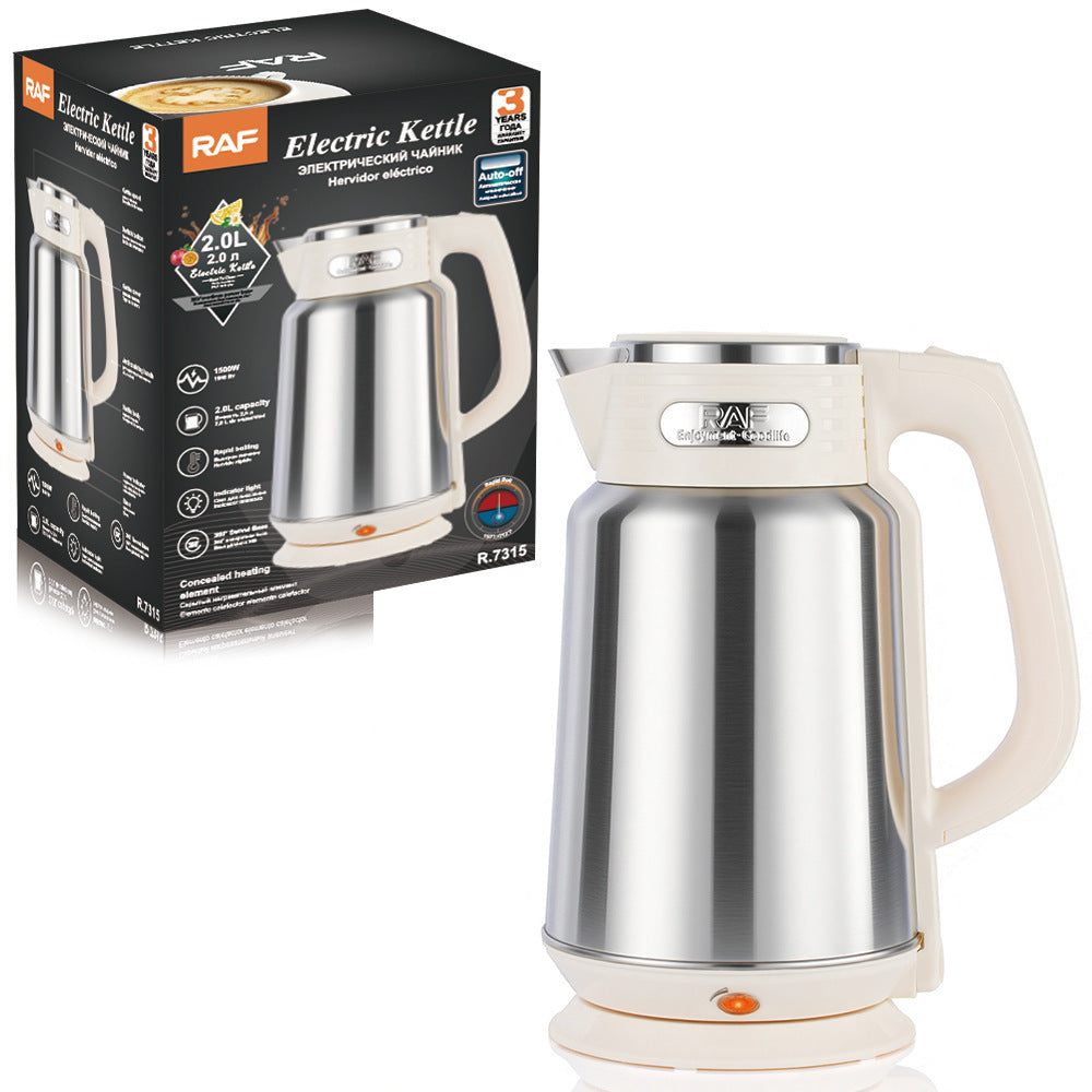 European Standard Cross-Border2.0L Electric Kettle Household Stainless Steel Electric Heating Kettle Automatic Power Off Fast Heating