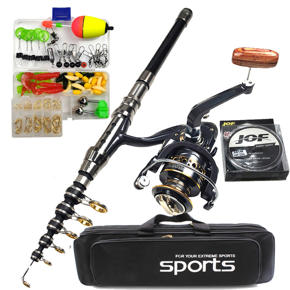 ZURYP Fishing Gear Set Long Casting Lure Sea Fishing Rod Full Set Soft Bait Hooks Fishing Line Cross-Border Exclusive
