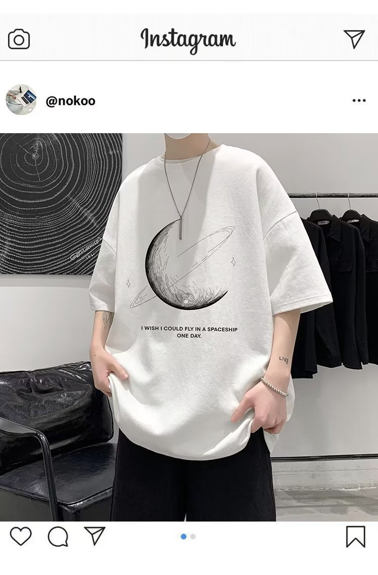 Summer New Short Sleeve Loose t T-shirt Men Fashion Brands Casual Half Sleeve Trendy T-shirt Bottoming Shirt Half Sleeve Shirt