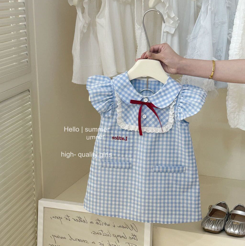 Little Salted Lemon baby Summer New Dress2025Girls' Embroidered Flower Bud Dress Stylish Baby Girl Tank Dress Trendy