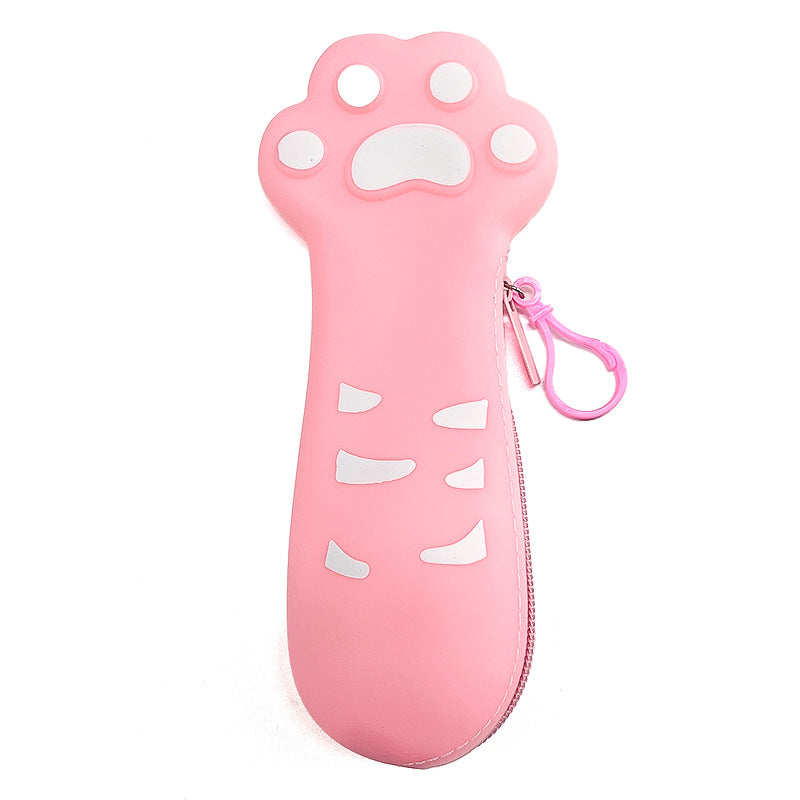 Leden Silicone Cat Paw Pencil Case Study Supplies Pencil Box Good Stationery Box Elementary School Student Stationery Bag Creative Stationery http://detail.1688.com/offer/857407678709.html