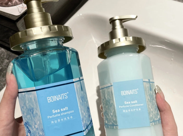 Sea Salt Perfume Wash and Care Three-piece Set Refreshing Oil Control Anti-dandruff Anti-itch Shampoo Conditioner Shower Gel Set