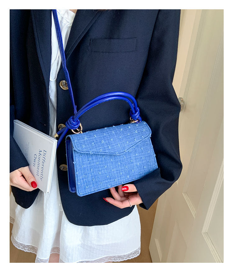 Simple Solid Color Trendy Fashionable Handbag2025Summer New Casual Elegant Single Shoulder Crossbody Small Square Bag for Women
