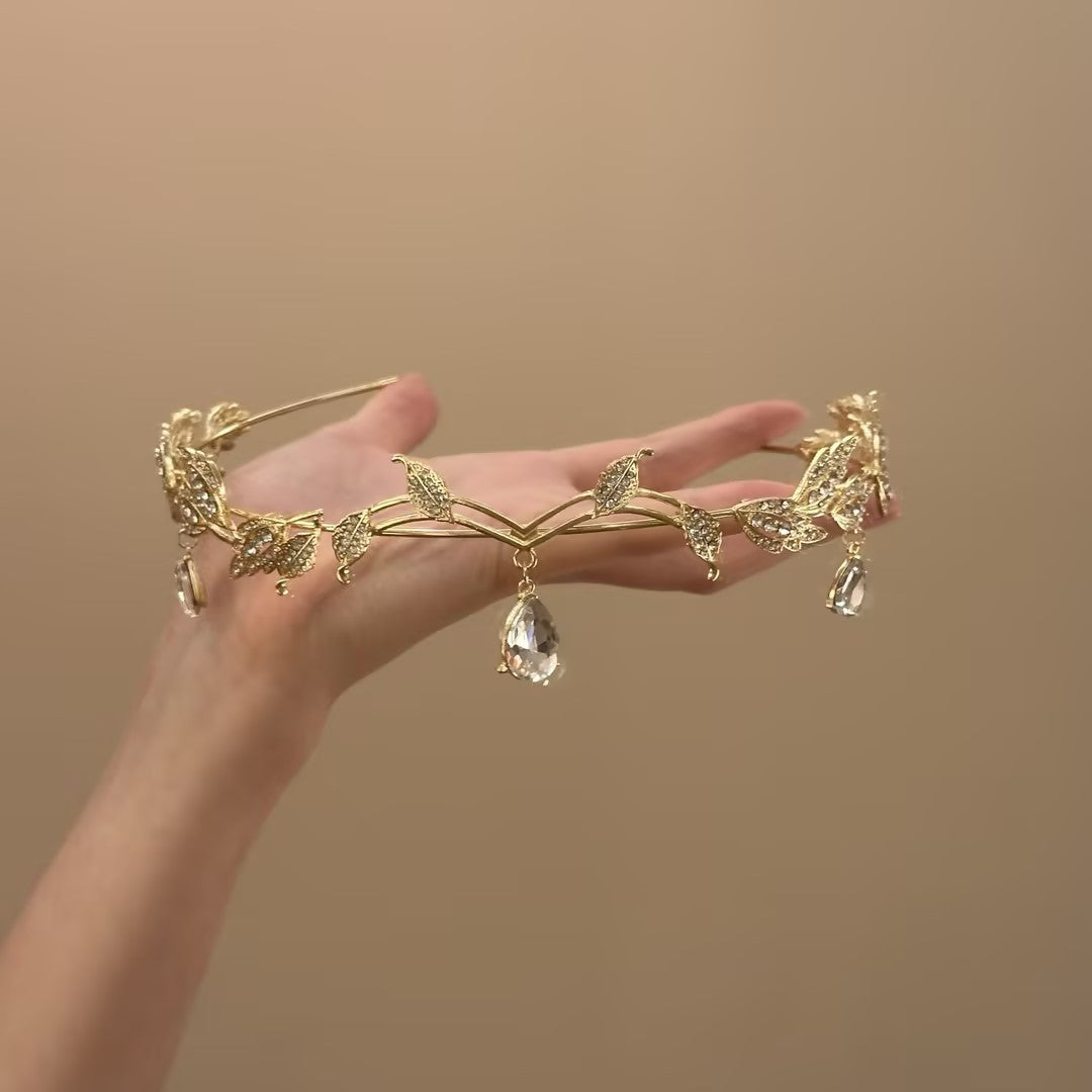 Princess of the Western Regions~Dunhuang Desert Ancient Costume Forehead Ornament Eyebrow Pendant Leaf Head Chain Headwear Bohemian Style Hair Accessory