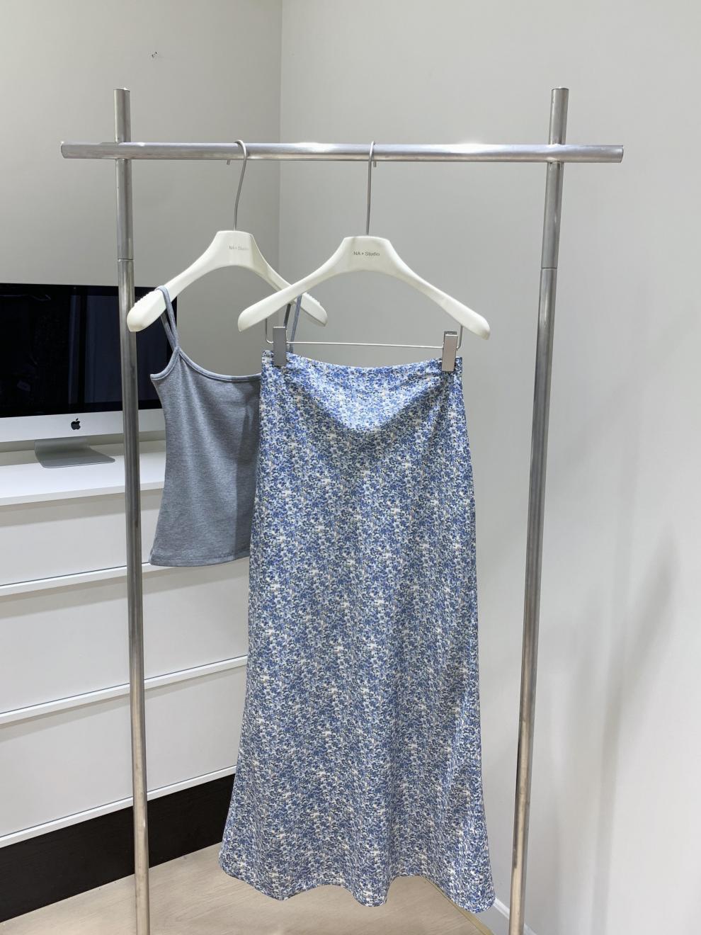 Serena2025Summer New Elegant Versatile Floral Half Skirt