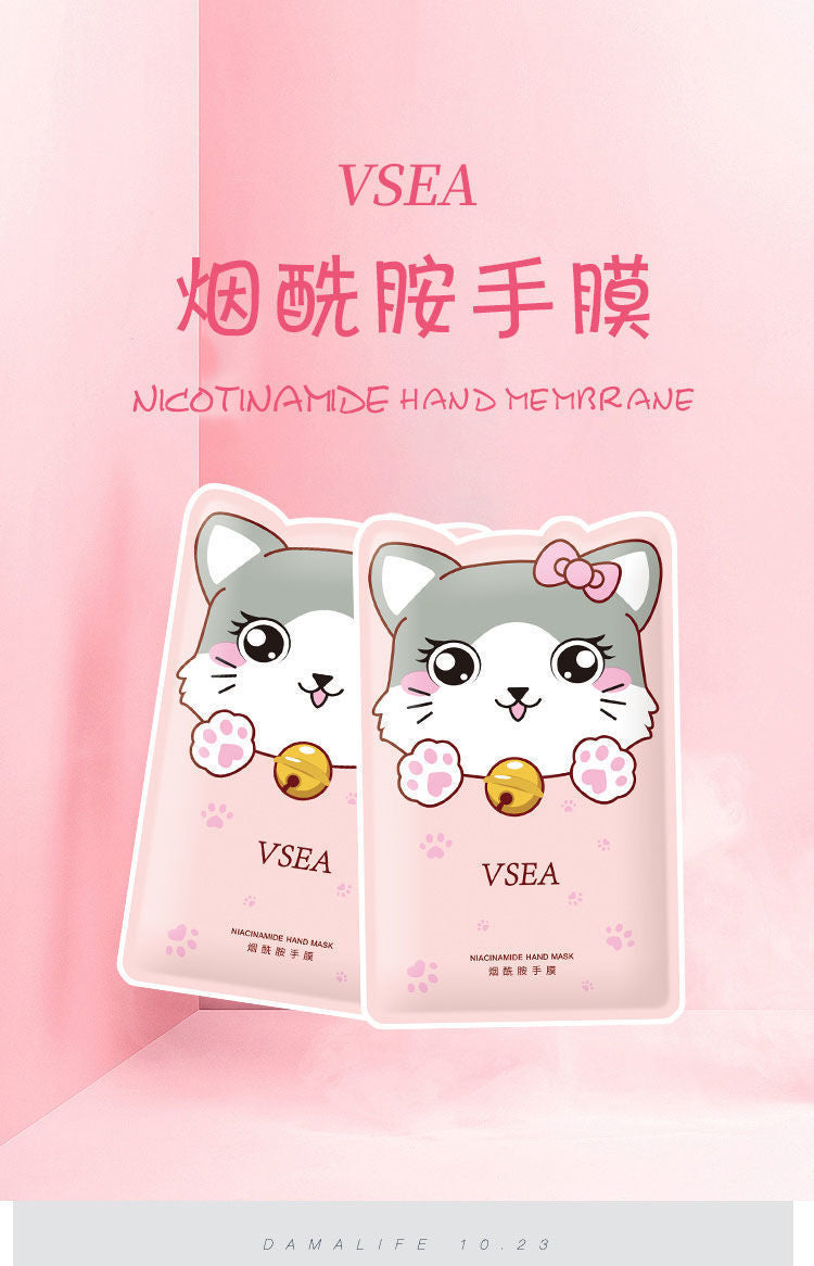 (Manufacturer Genuine Wholesale）Niacinamide Cat Claw Hand Mask Moisturizing Replenishing Whitening Hand Care Hand Mask Foot Mask