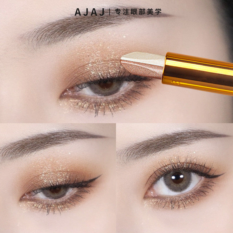 AJAJ Gold Diamond Two-tone Eyeshadow Stick Pearlescent Fine Shimmer Lazy Eyeshadow Pen Highlight Waterproof Sweatproof Smudge-proof522