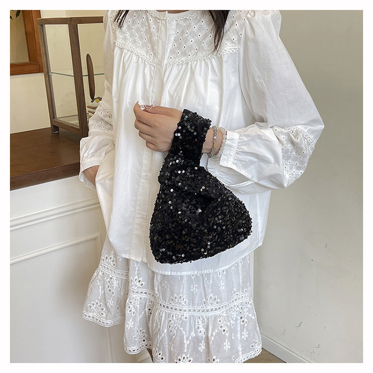 Fashion New Trendy Bag Niche Design Sequin Underarm Bag Trendy Niche Style High-End Single Shoulder Handbag