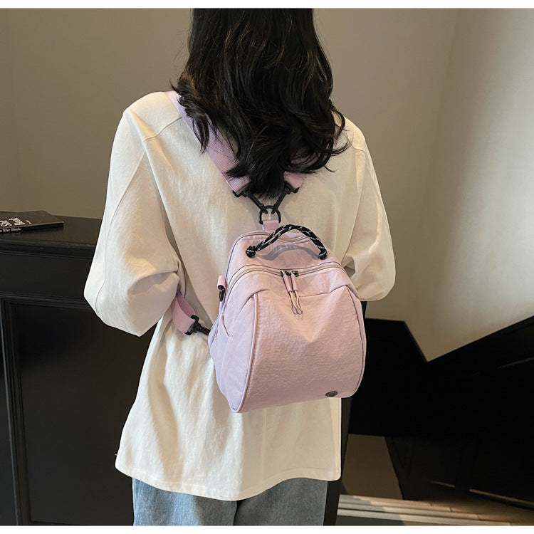 Cross-Border New Japanese Style Shell Small Backpack for Women, Commuting Versatile Crossbody Shoulder Bag, Fashionable Casual Mini Backpack