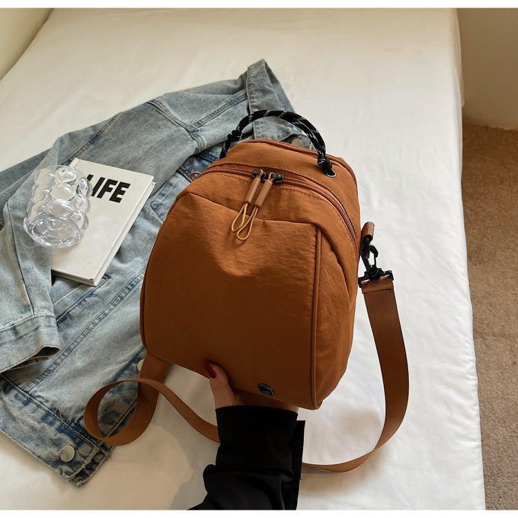 Cross-Border New Japanese Style Shell Small Backpack for Women, Commuting Versatile Crossbody Shoulder Bag, Fashionable Casual Mini Backpack