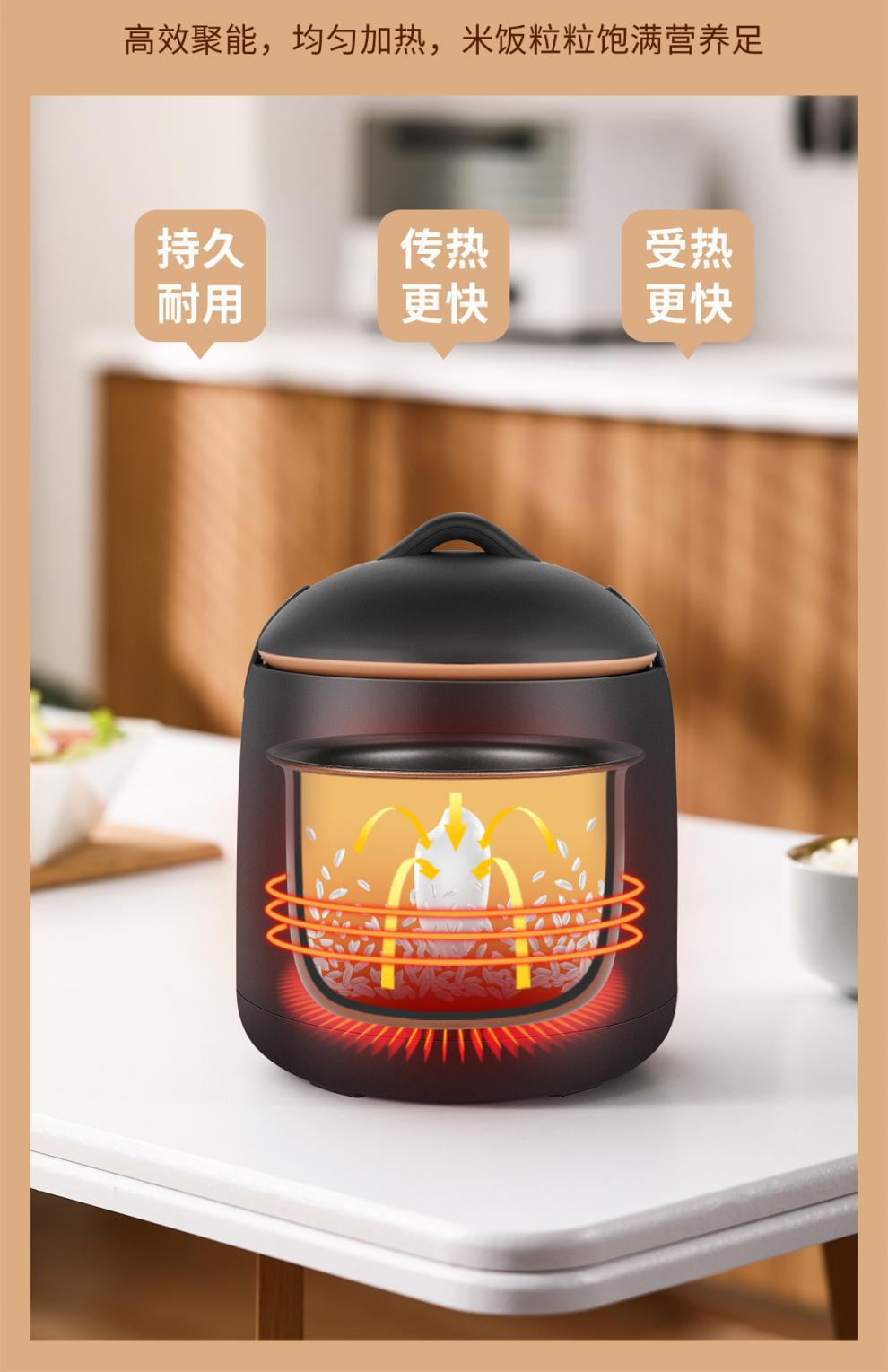 Suitable for Chigo Mini Rice Cooker Dormitory Low Power -Non-Stick Inner Pot Rice Cooker Gift Free Shipping Dropshipping