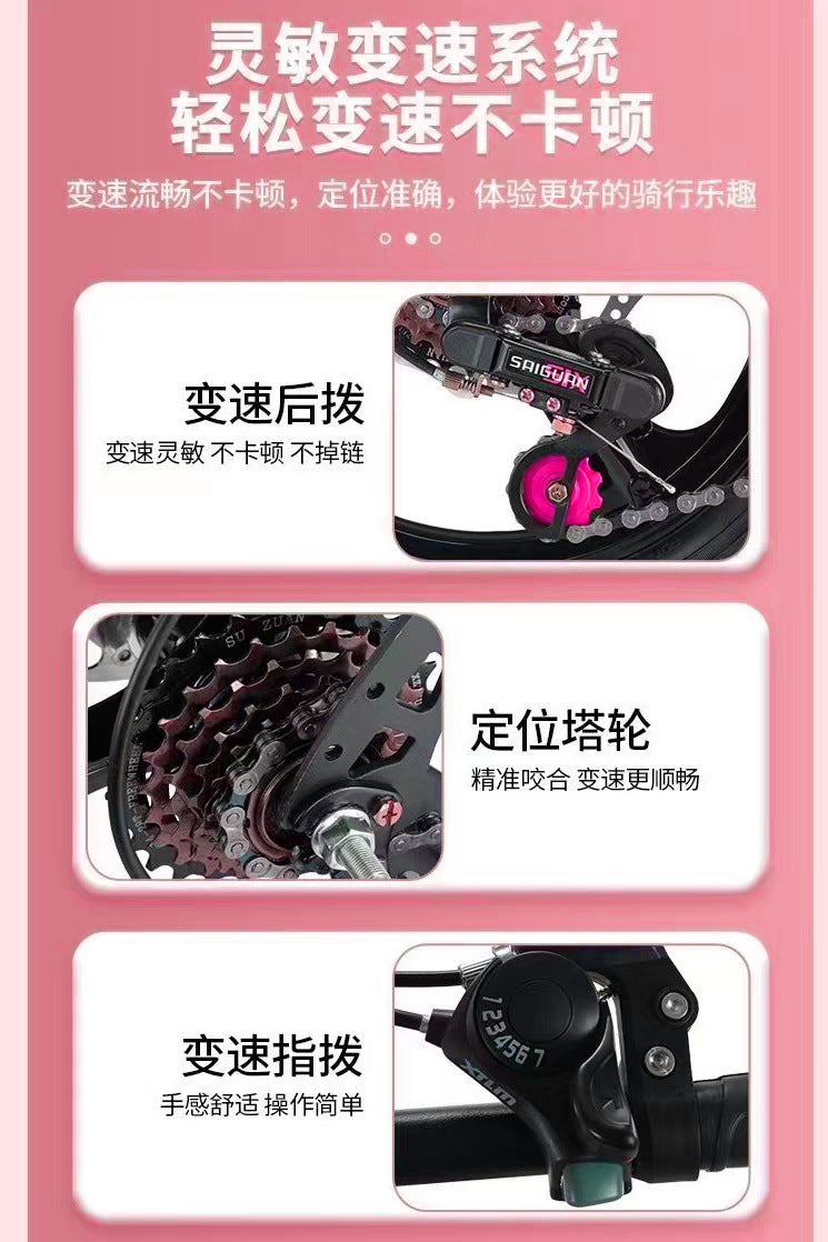 Wholesale folding bicycles20Adult Size Gift Speed Adjustable Student Bicycle Unisex Ultra-light Small Pedal