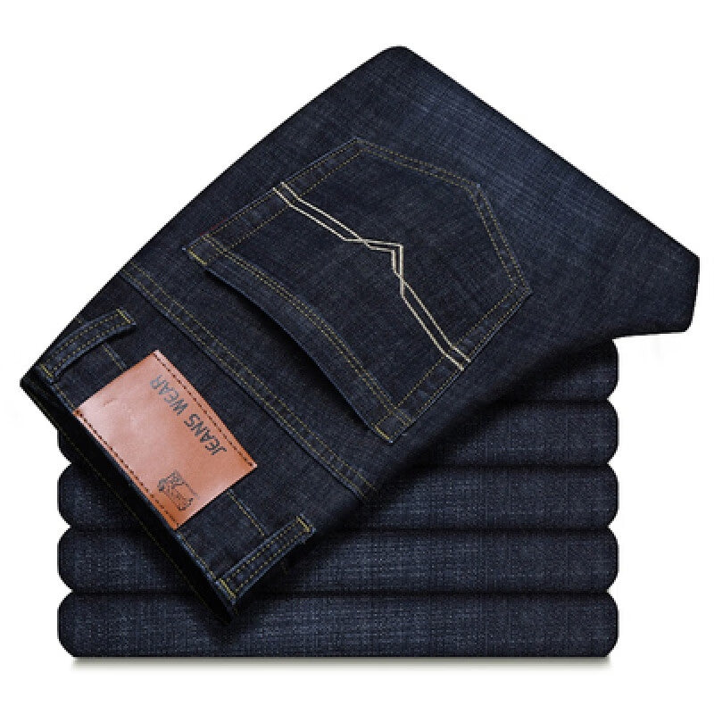 2025Spring Summer Thin Jeans Men Factory Wholesale Straight Mid-Waist Casual Pants Dirt-Resistant Work Versatile Long Pants