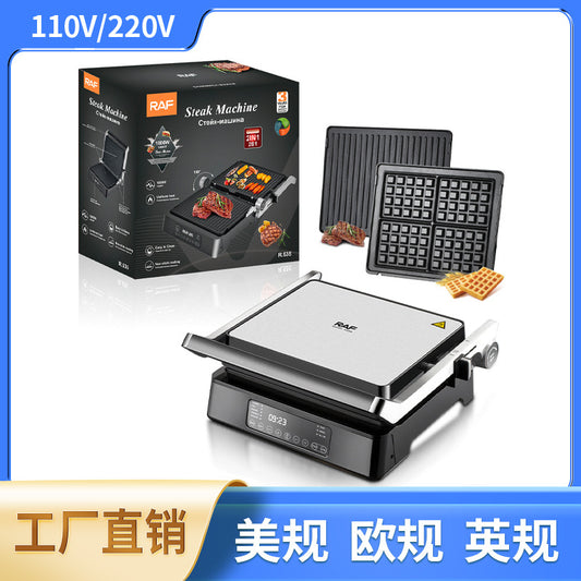 EU UK Cross-Border 2-in-1 Steak Maker Sandwich Maker Waffle Maker Detachable Smart Display Breakfast