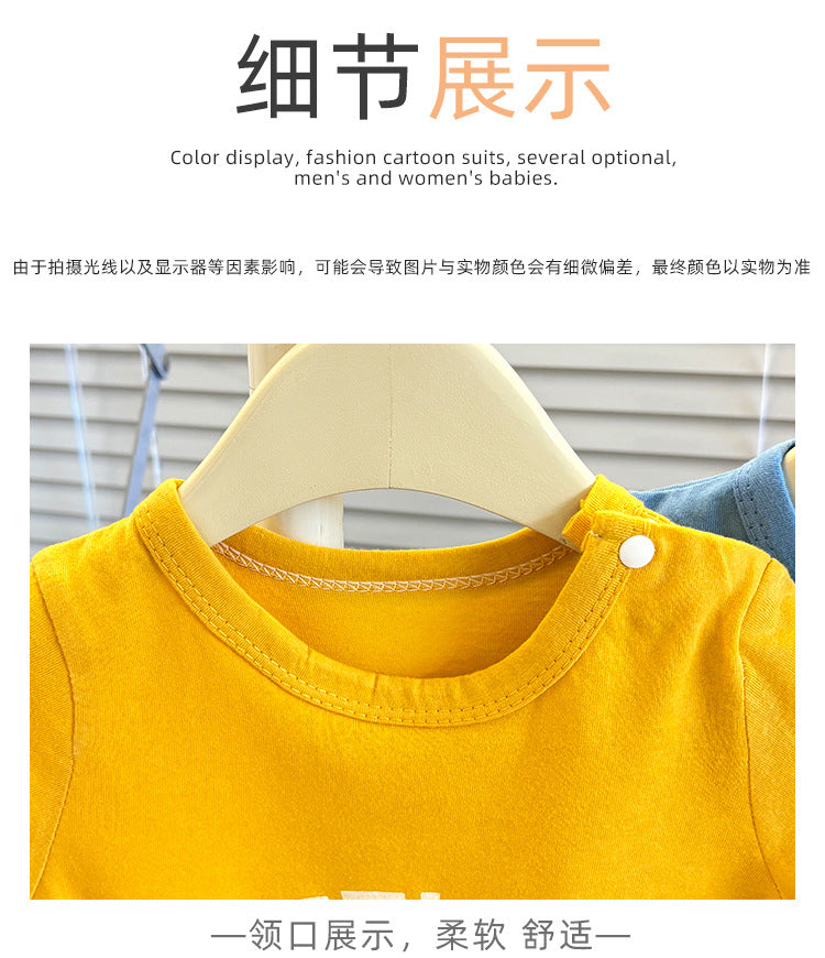 Pure Cotton Infant Jumpsuit Summer Pure Cotton Printed Korean Version Baby Romper Lightweight Breathable Unisex Baby Short Sleeve