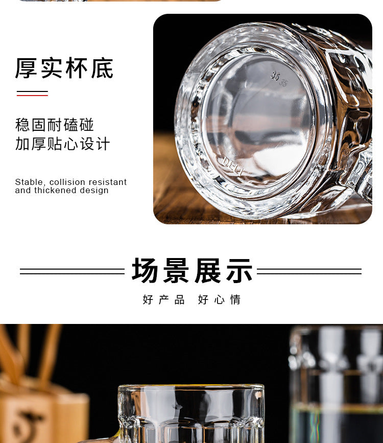 Transparent Glass Cup Heat-Resistant Large Thickened Tea Cup with Handle Beer Cup Without Lid Bar Gift Customizable logo