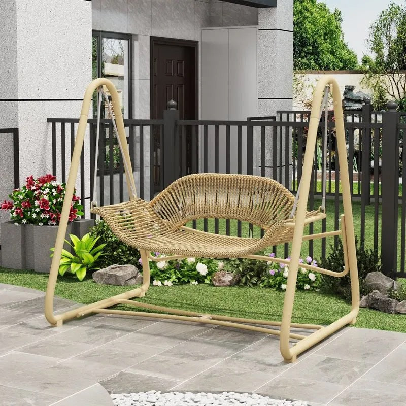 Outdoor Swing Courtyard Cradle Hanging Chair Villa Garden Balcony Terrace Leisure Lazy Internet Celebrity Double Swing Chair