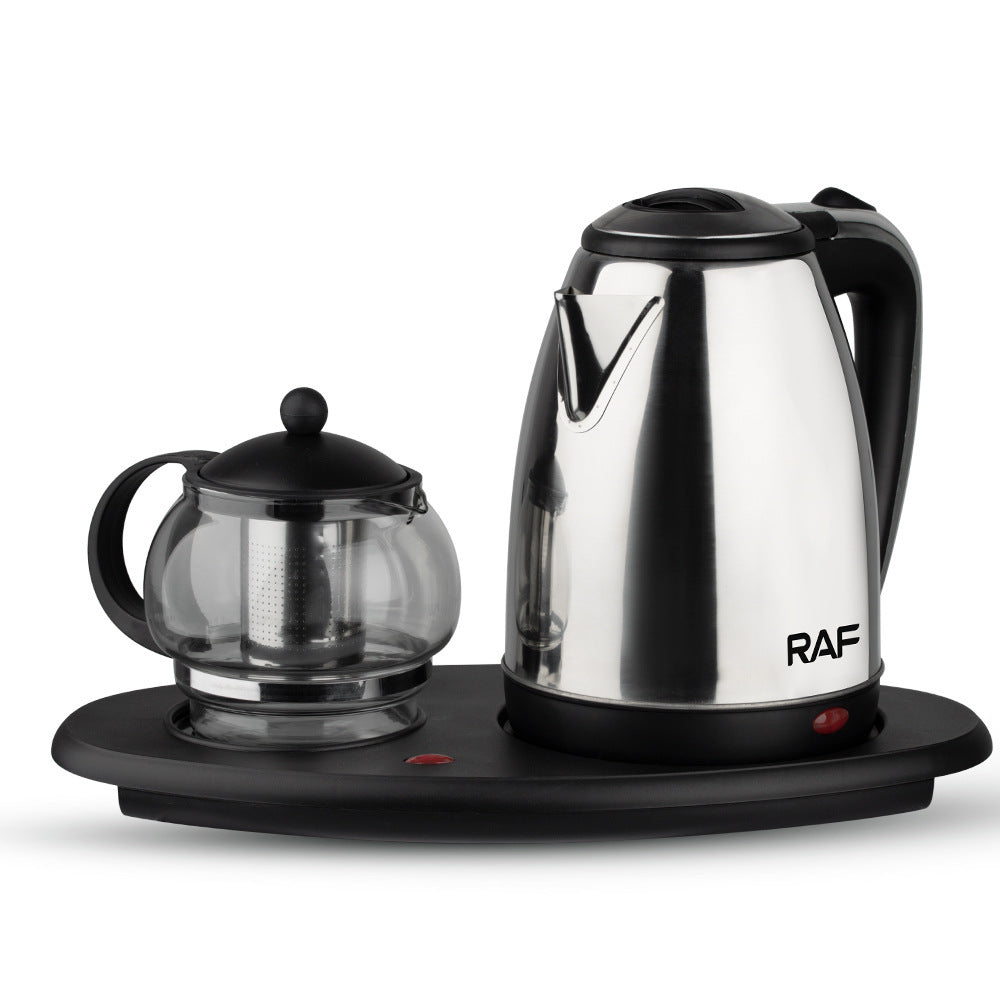 European Standard Cross-Border Tea Set Electric Kettle Stainless Steel Insulated Electric Kettle Tea Set Tray