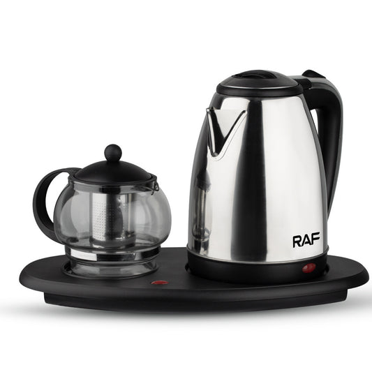 European Standard Cross-Border Tea Set Electric Kettle Stainless Steel Insulated Electric Kettle Tea Set Tray