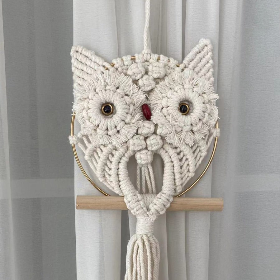 Cross-Border Hot-Selling European Style Artificial Woven Cotton Rope Tapestry Tassel Home Wall Hanging Decoration Soft Furnishing Collection Wholesale