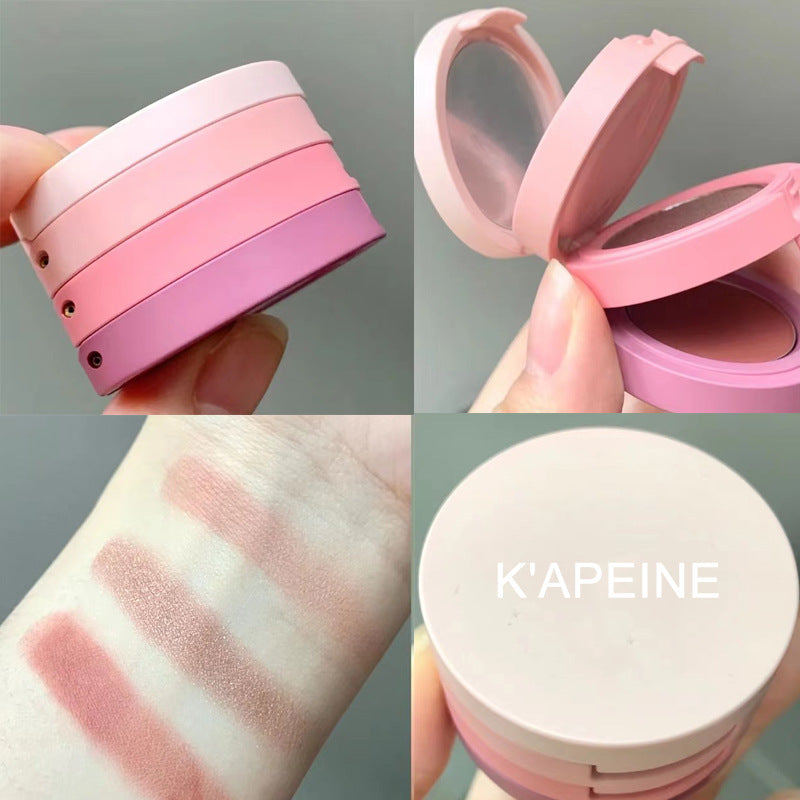 Capel Macaron Three-Layer Sandwich Eyeshadow Pearlescent Matte Flash Contour Earth Color with Mirror Nose Side Shadow
