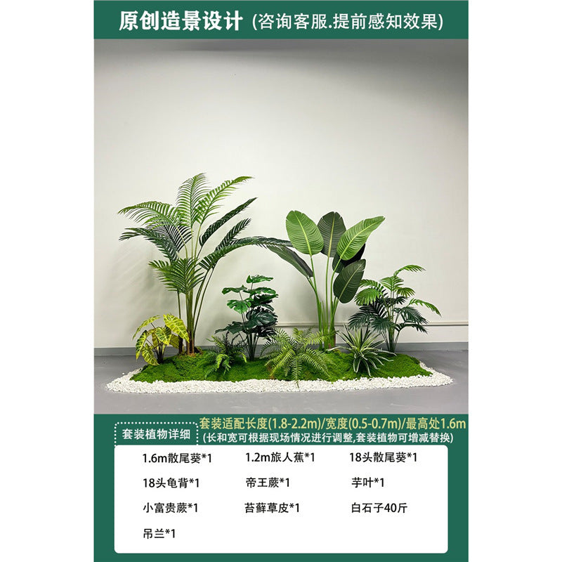 Artificial Plant Landscaping Large Anthurium Traveler's Palm Potted Plant Office Dining Room Staircase Under Cabinet Window Green Plant Decoration