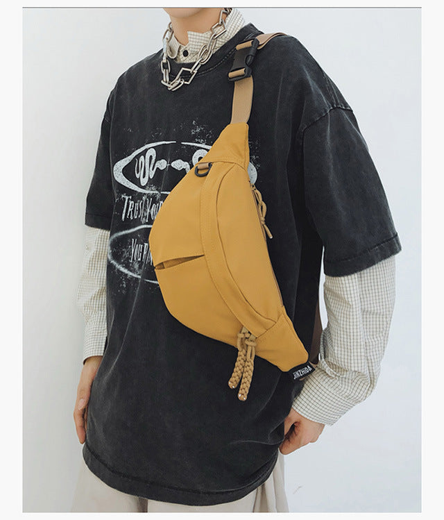 2025Summer New Simple Versatile Large Capacity Canvas Underarm Bag for Outings and Commutes, Niche Design Solid Color Chest Bag