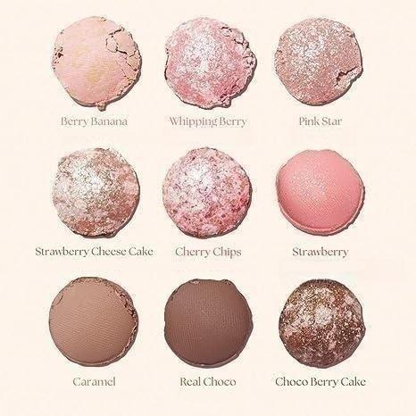 Capel Ice Cream Nine-Color Eyeshadow Palette Pearlescent Matte Rose Palette Under-eye Blush Oat Milk Tea Earth Pure Desire