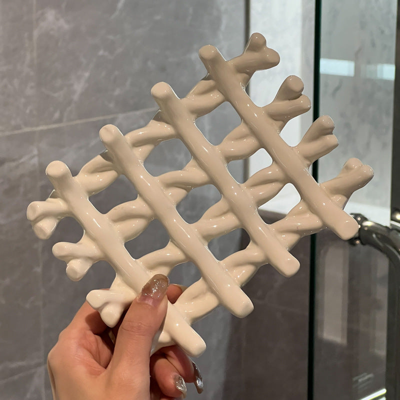 Light Luxury Soap Dish Soap Holder Ceramic Draining Rack Household High-end Bathroom Washstand Storage Artifact