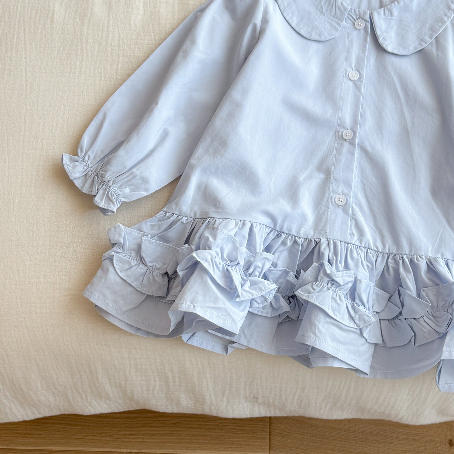 Sweet Little Girl Autumn Outfit Set New Autumn Navy Knitted Sweater Baby Shirt Skirt Fashion Two-Piece Set