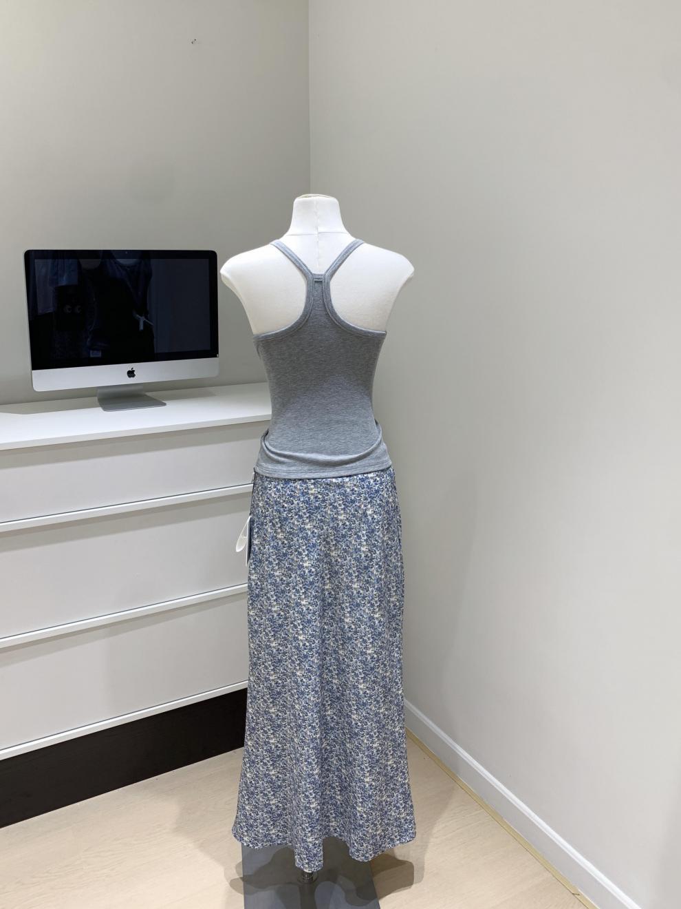 Serena2025Summer New Elegant Versatile Floral Half Skirt