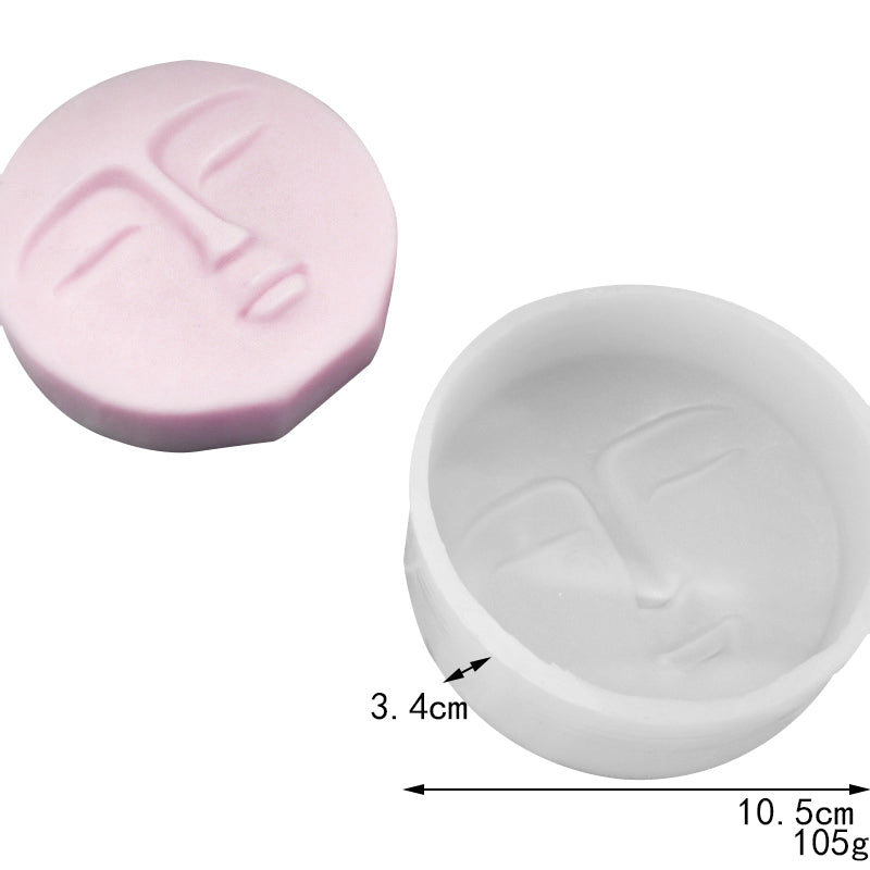 Artistic Abstract Human Face Scented Candle Silicone Mold DIY Moon Sun Face Portrait Plaster Handmade Soap Candle Mold