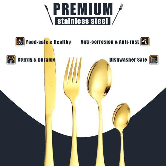 tableware set Stainless Steel Tableware1010Series Western Dining Rack Knife Fork Spoon24Set of Color Boxes