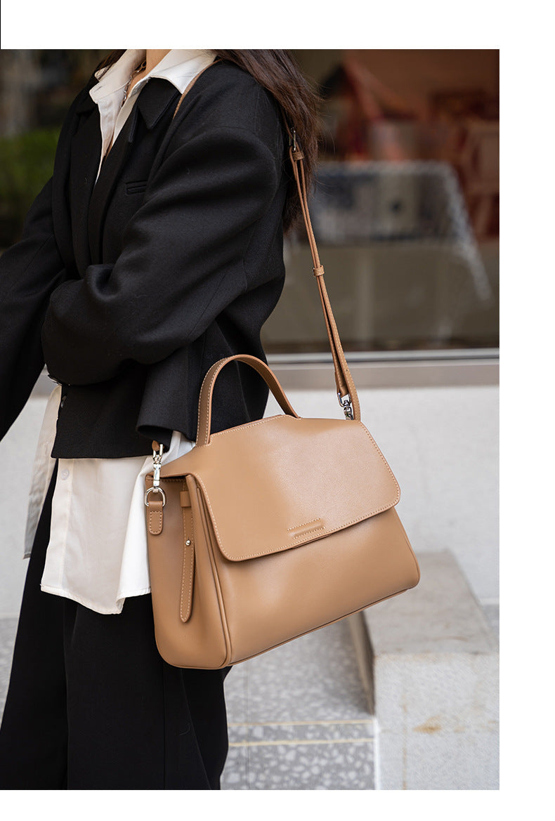 Cross-border Tote Bag for Women2024Summer new soft leather large capacity niche high-end genuine leather single shoulder crossbody bag