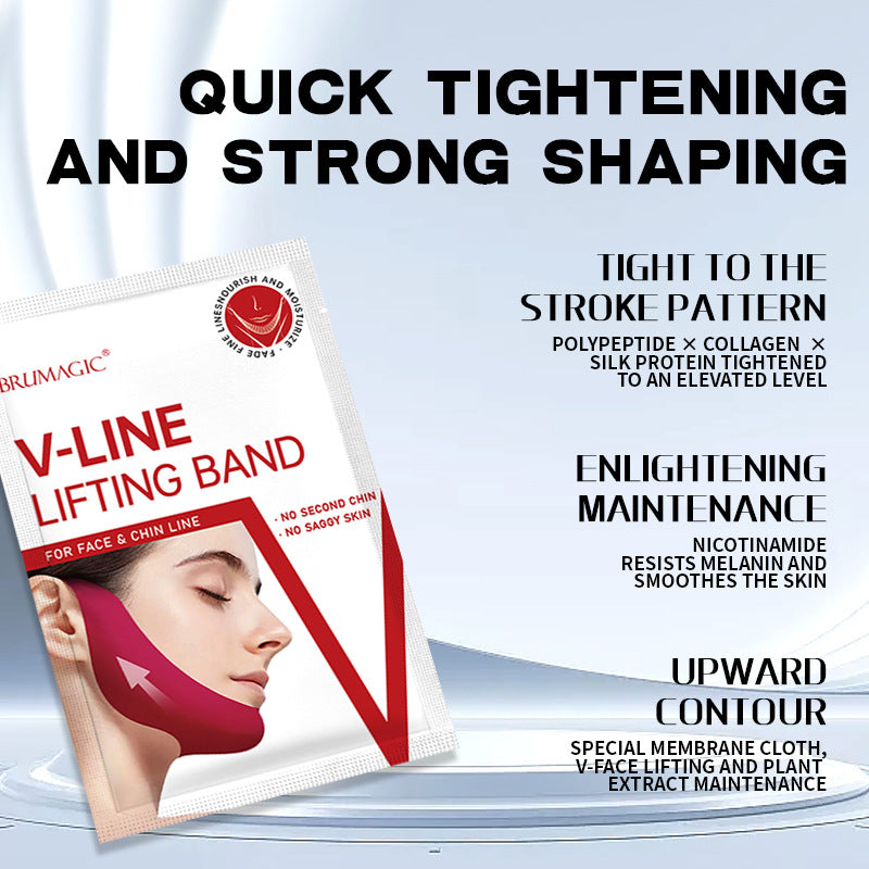 Cross-Border V Face Mask English red V Type Lifting Chin Patch Hydrogel Ear Hanging Mask Lifting Bandage In Stock