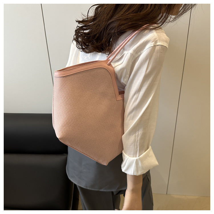 Summer Patchwork Large Capacity Women2025New Fashionable Loose Style Trendy New Casual Tote Shoulder Underarm Bag