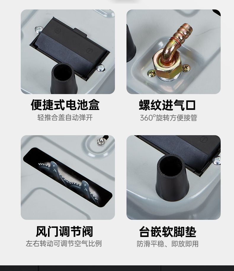 Gas Stove Single Burner Household High Heat Energy-Saving Stove Built-in Countertop Dual-Use Timer Gas Stove Tempered Glass