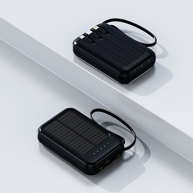 Mini Solar Power Bank20000Ma Comes LED Light Portable Durable Large Capacity Power Bank Wholesale