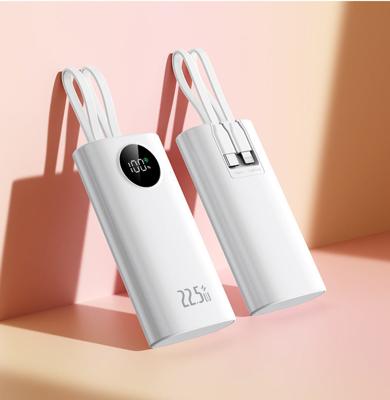 22.5W Fast Charging Mobile Power Supply10000mAh High Capacity Mini with Cable PD20W Two-Way Fast Charging Power Bank