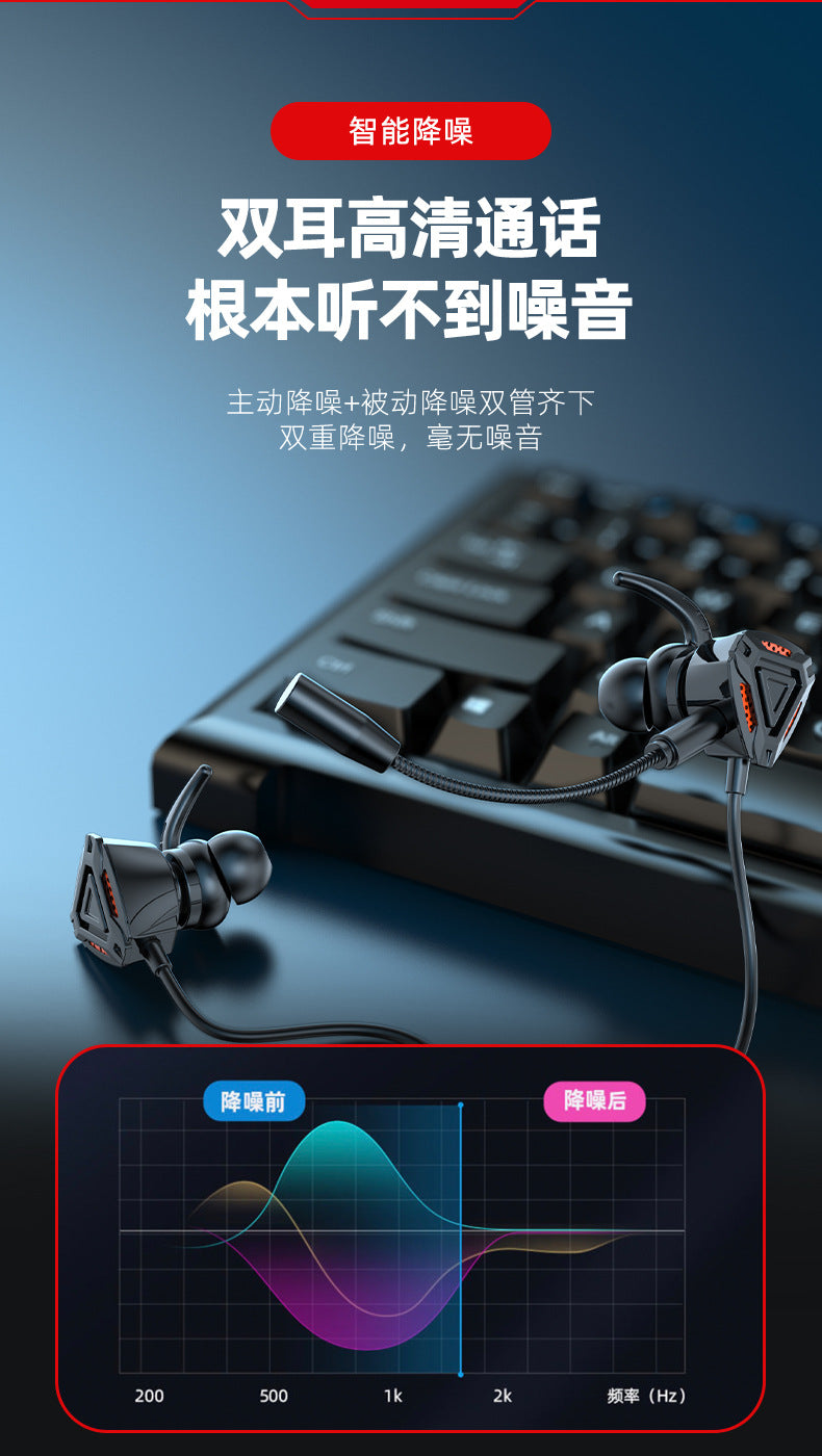 Strict Selection E-Sports Gaming Headset with Microphone In-Ear Wired Headphones for Mobile and PC Cross-Border PUBG Headset