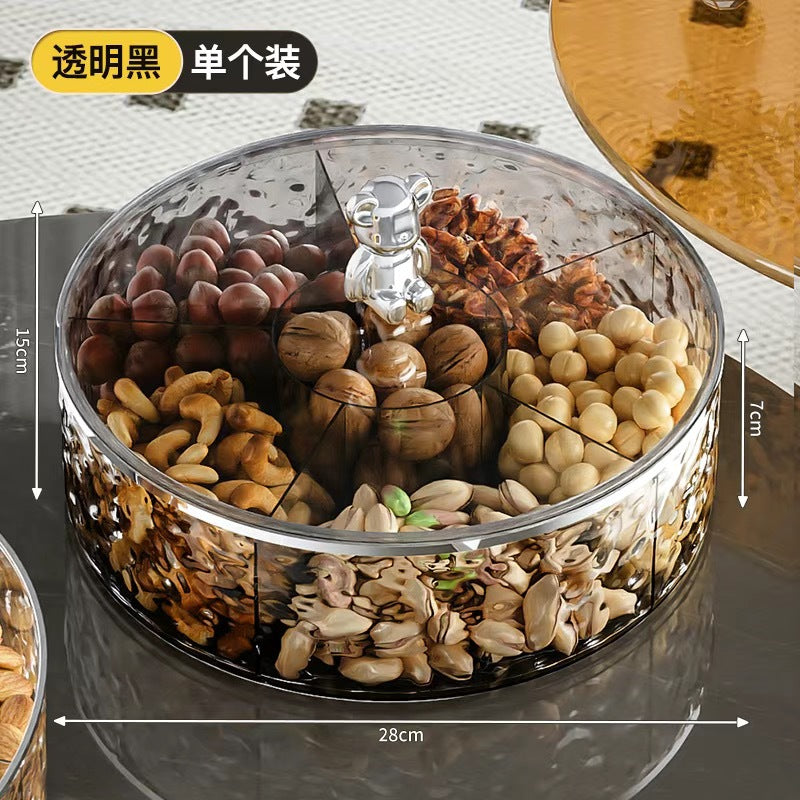 Dried Fruit Plate New Model for Living Room Coffee Table Home Use Light Luxury High-end Exquisite Compartmented Nut Candy Box Snack Display Tray