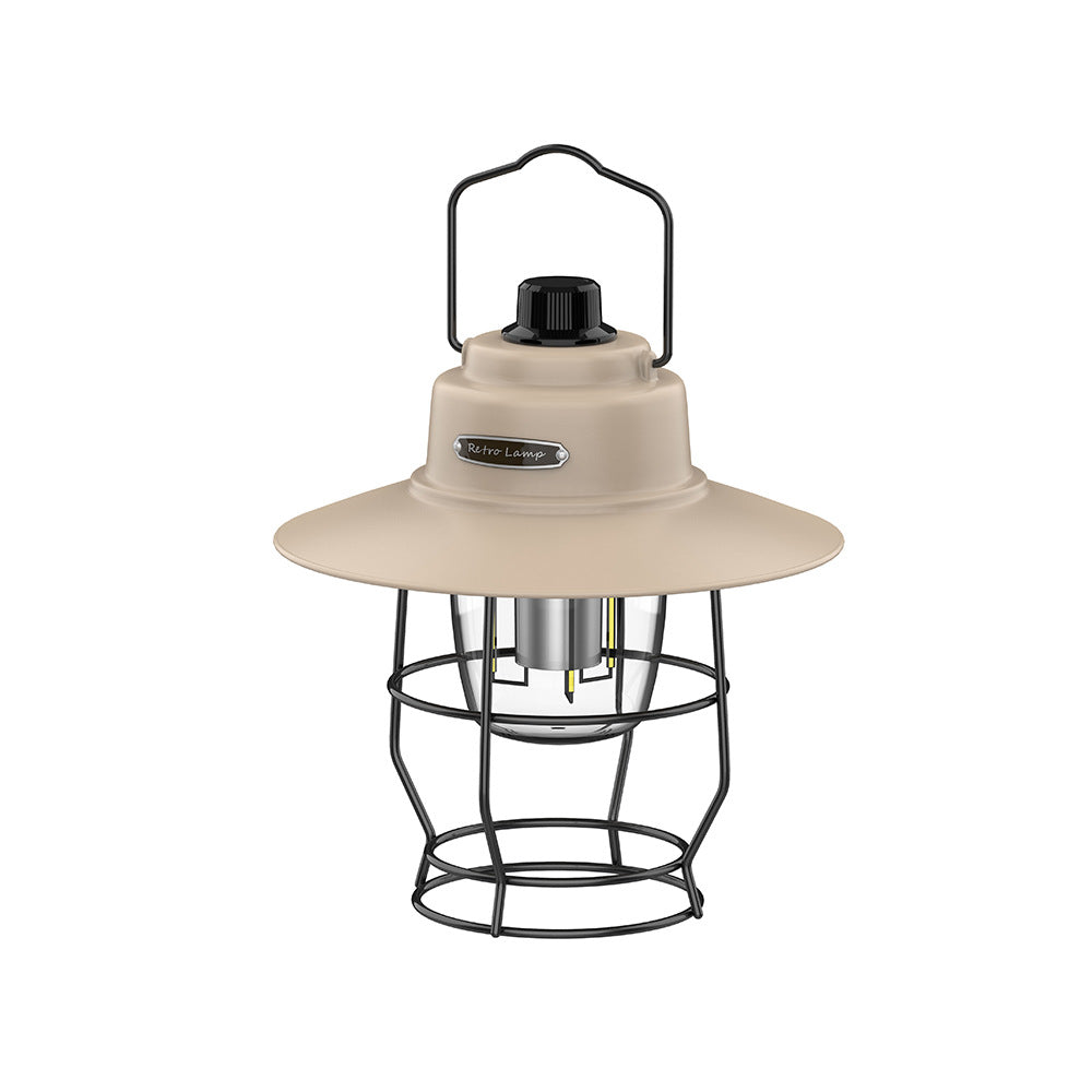 New Outdoor Camping Lantern Camping Light Camping Atmosphere Light Rechargeable Lighting Portable Retro Lantern Tent Camp Light