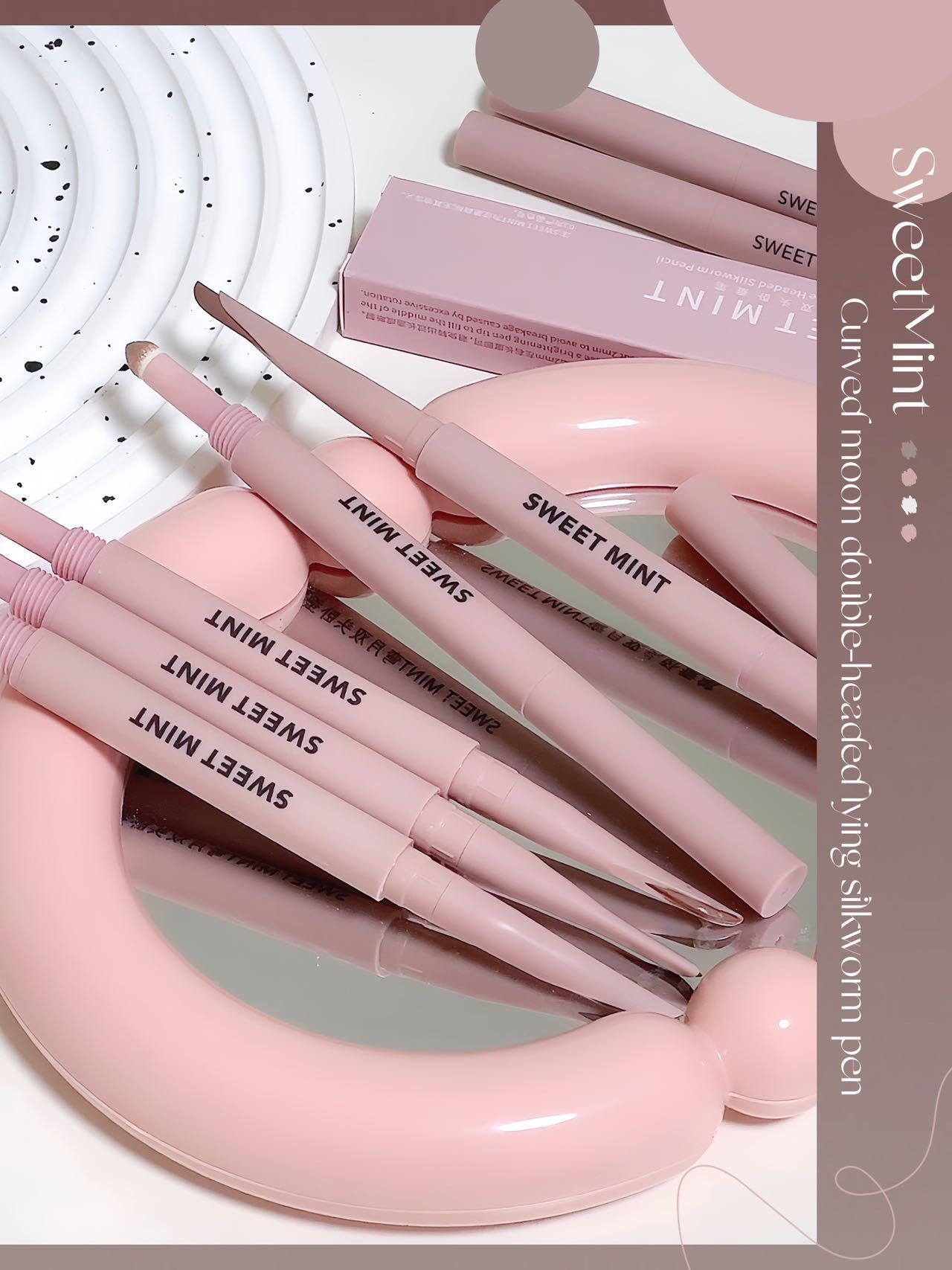 sweet mint Crescent Double-Ended Eyeliner Pen Pearlescent Fine Shimmer Lower Shadow Contour Highlight Brightening1434