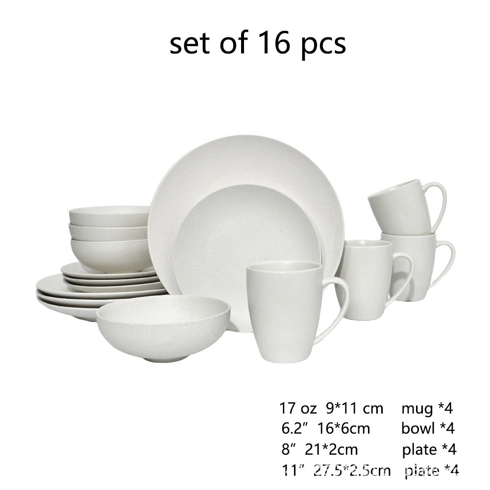 ceramic black plates bowl dinnerware Set of 4 set of 16Set