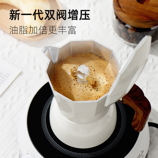 Moka Pot Home Use Small Coffee Pot Coffee Brewing Set Double Valve Hand Brew Pot Espresso Extraction Italian Coffee Machine