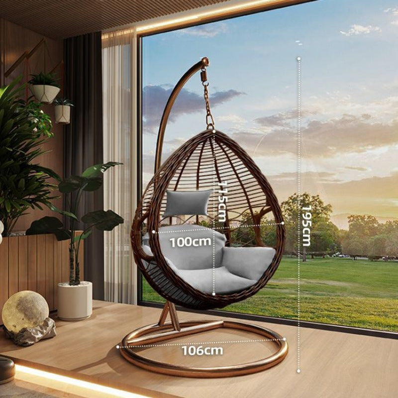 Outdoor Hanging Basket Chair Swing Courtyard Double Hanging Chair Home Balcony Indoor Internet Celebrity Bird's Nest Hammock Rattan Chair Rocking Chair