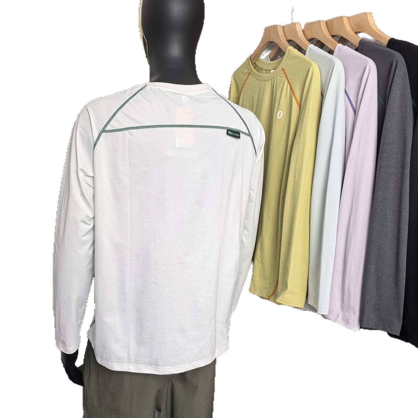 25Autumn New Color-Block Sunscreen!Men's Thin Quick-Dry Sports Cycling Outdoor Cool Feel Raglan Sleeve Base Shirt Long Sleeve T T-shirt