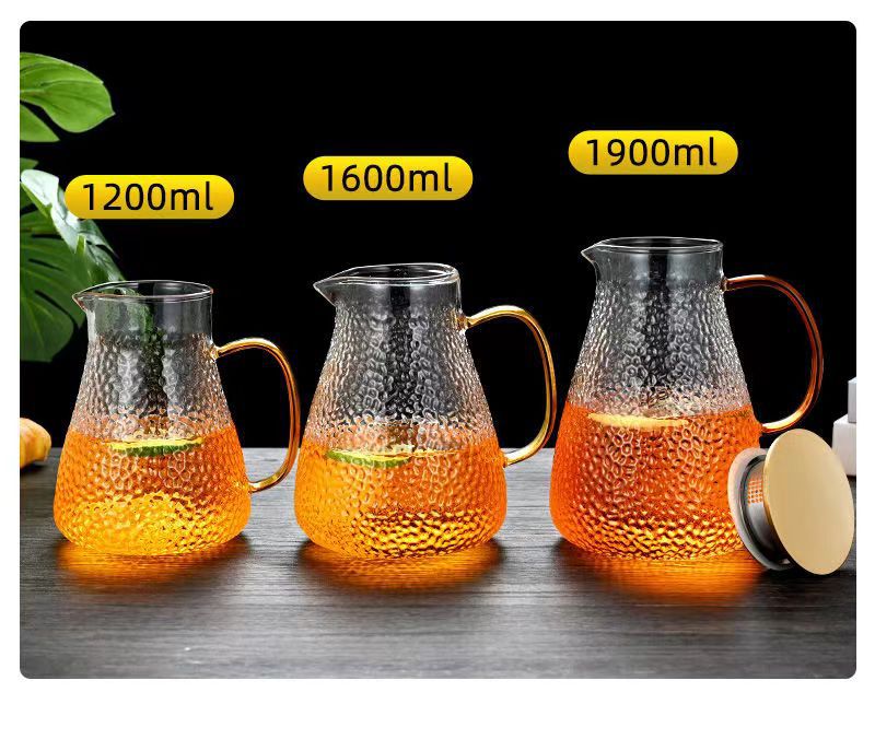 Cold Water Pitcher Glass High Temperature Resistant Household Cold Water Pitcher Set Large Capacity Tea Pitcher Cold Water Cup Juice Pitcher