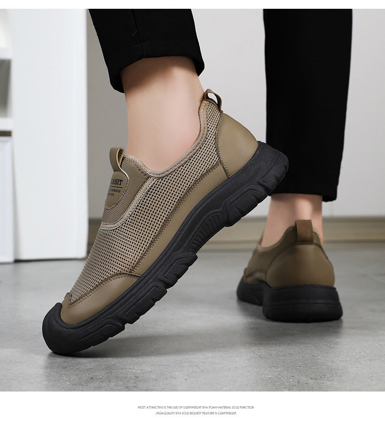 Men's Breathable Casual Shoes Summer New Fashion Sports Shoes Dropshipping Versatile Single Shoes Soft Sole Comfortable Dad Shoes