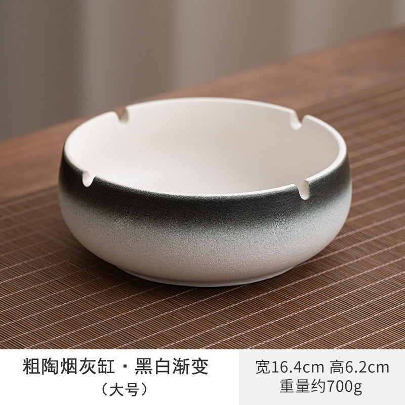 Large Ashtray Creative Personality Ceramic Ashtray Home Retro Chinese Style Living Room Light Luxury Office Trendy Ashtray